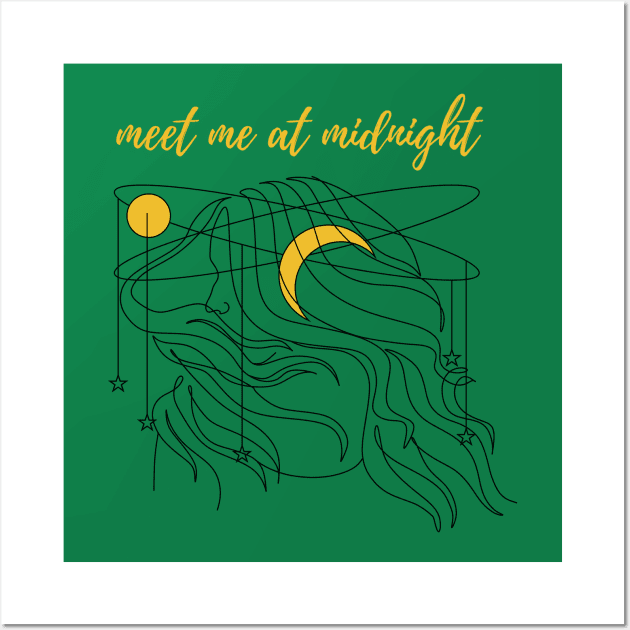 meet me at midnight - gold Wall Art by shoreamy